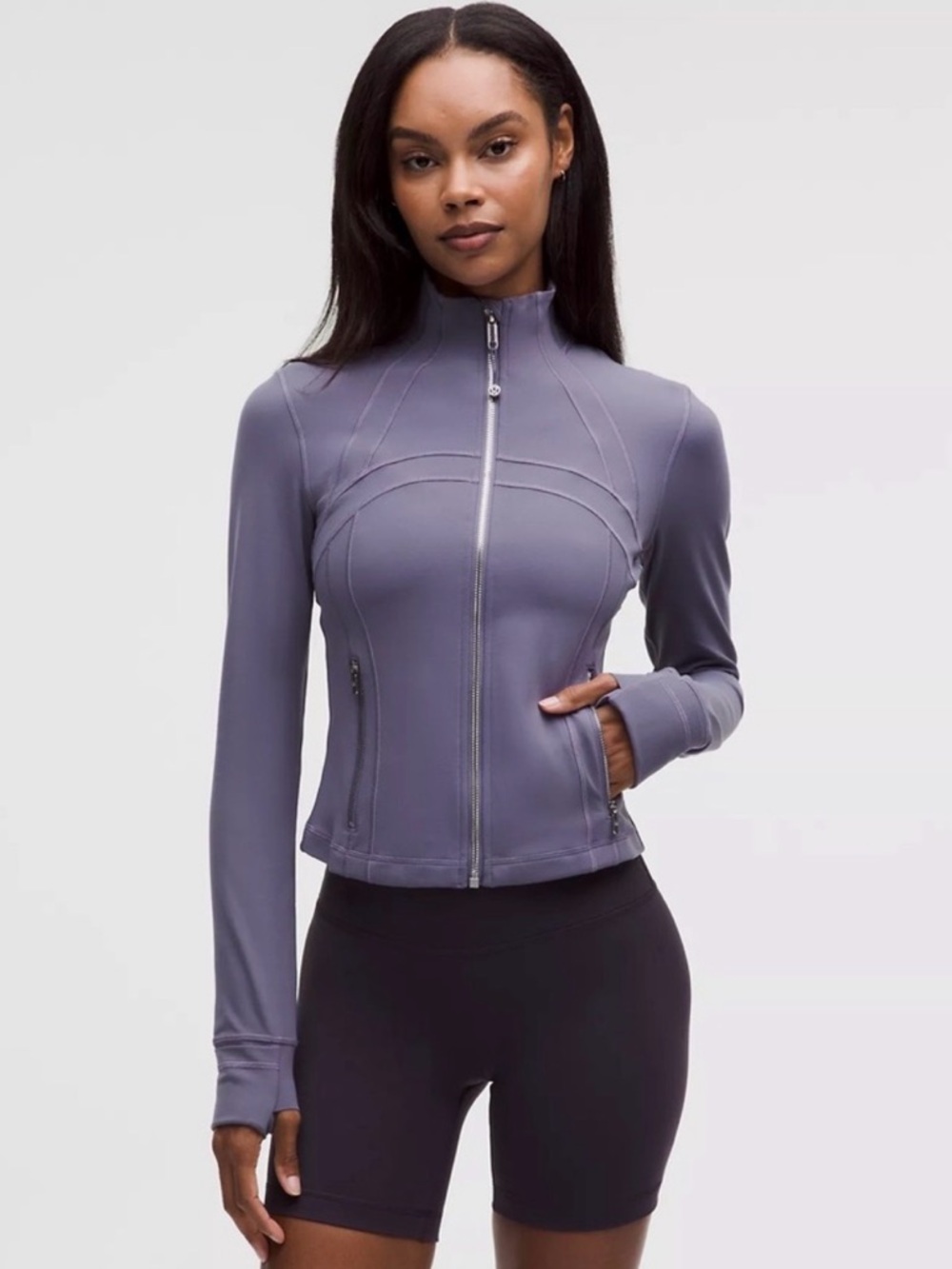 NWT Lululemon Define Cropped Jacket Nulu Grape Mist/Mirror Silver size 8